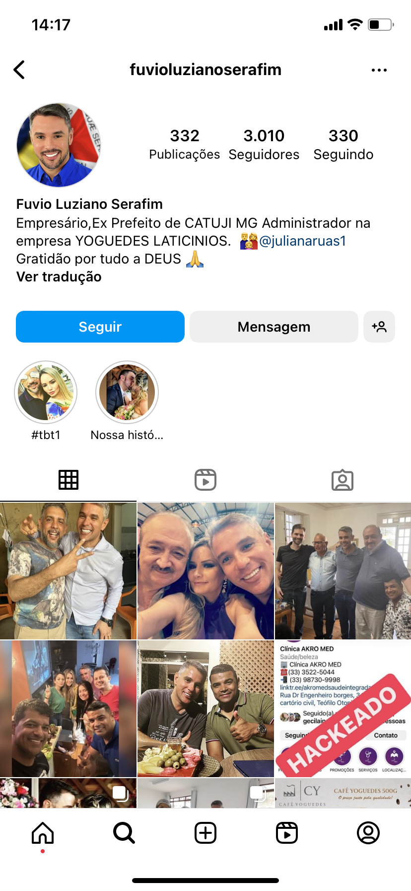 Perfil de Fúvio Serafim no Instagram, acusado de assassinar a ex-esposa Juliana Ruas, ganhou mais de 800 seguidores