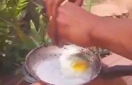 Desafio do ovo: Homem frita ovo no sol em Teófilo Otoni nessa sexta-feira no Indaiá