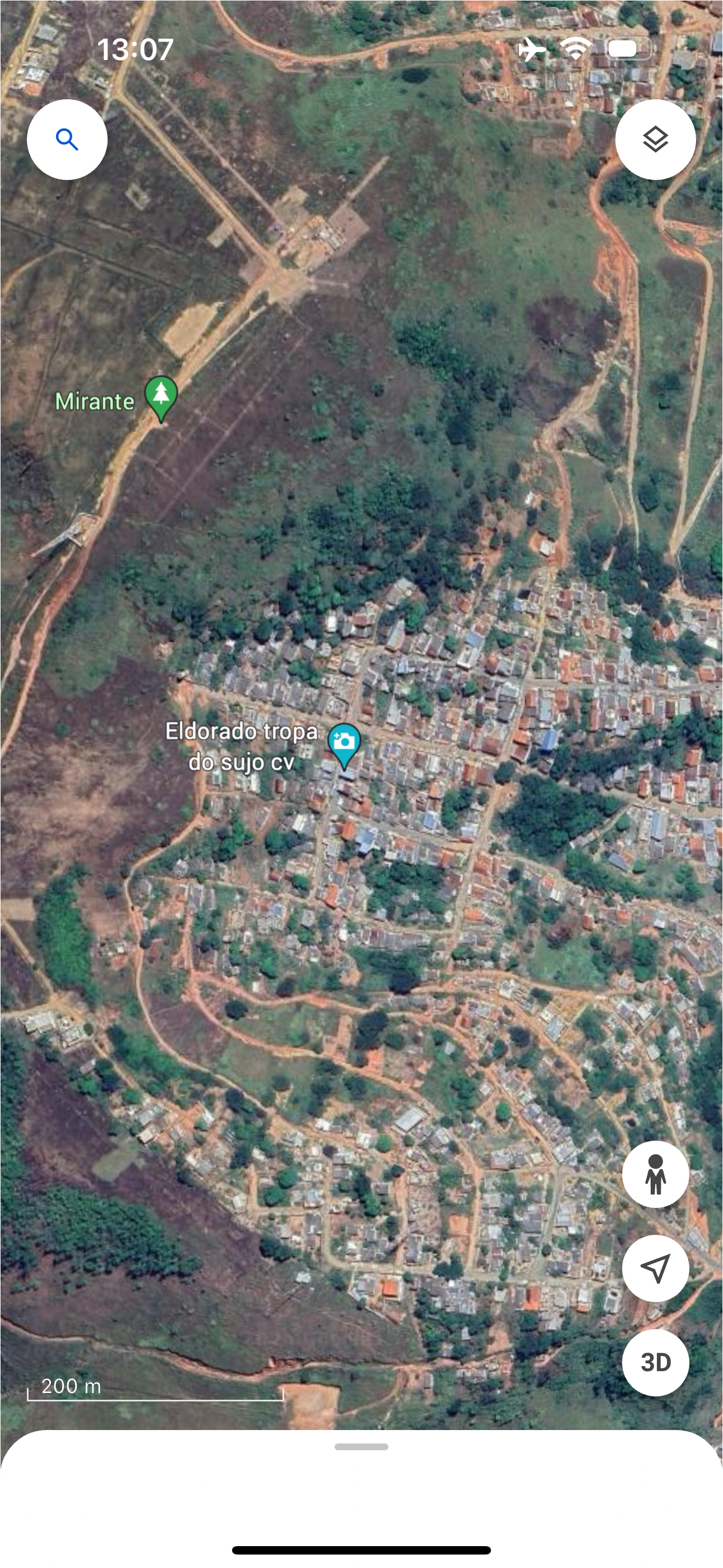 Internauta vai usar o Google Maps em morro de Teófilo Otoni e encontra indicação de facção: Tropa do Sujo (CV)