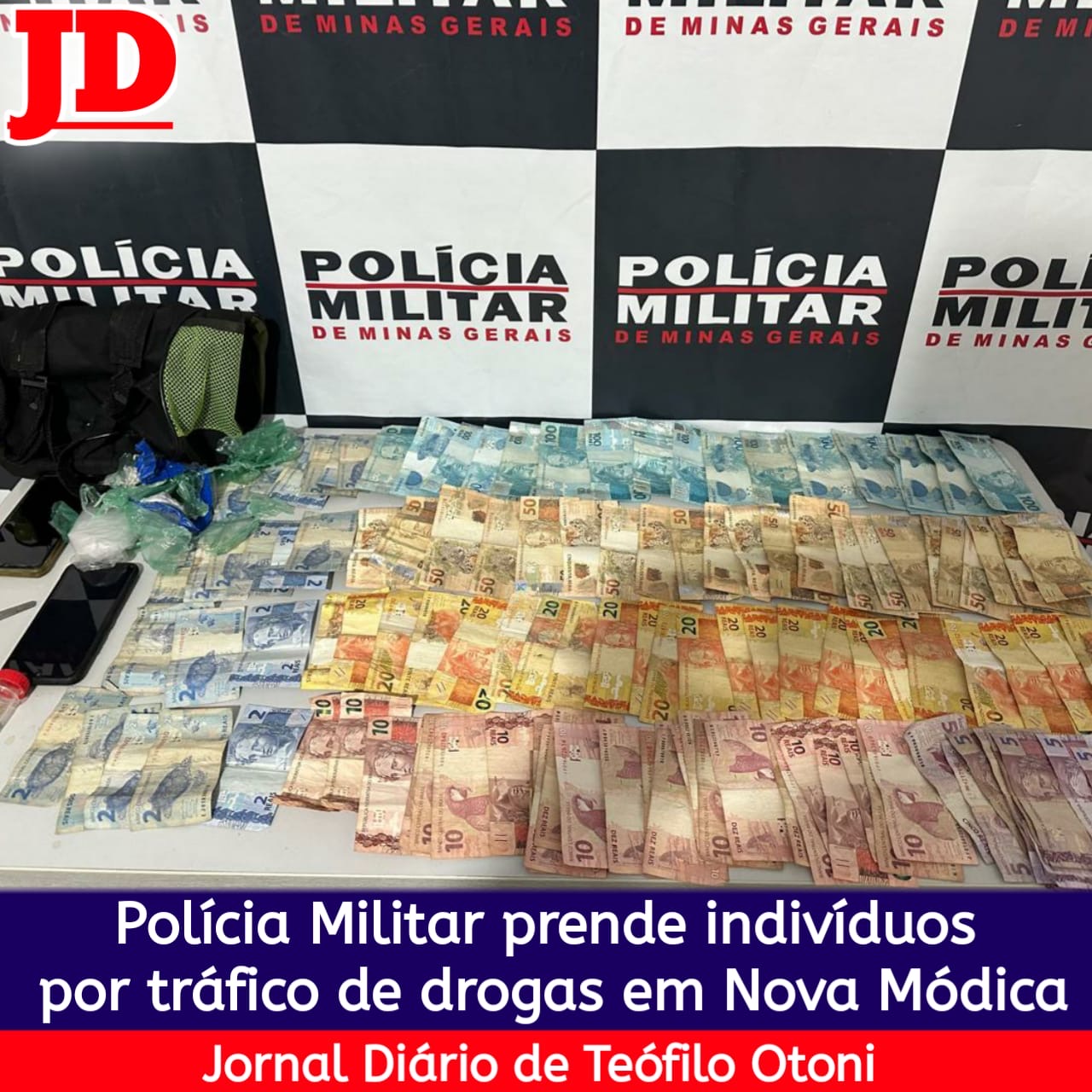 PM apreende dinheiro e drogas em Nova Módica